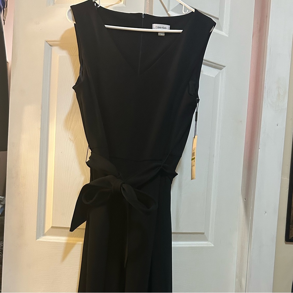Calvin Klein Black Jumpsuit with waist tie. Very flattering!